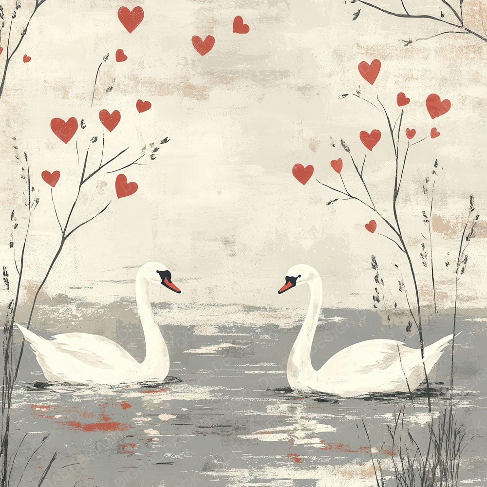 Swan Wheat Heart Digital Paper Pack (DDD003923)