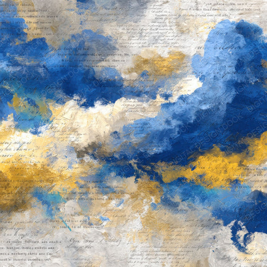 Swirl VanGogh Art Layers Script Digital Paper Pack (DDD003926)