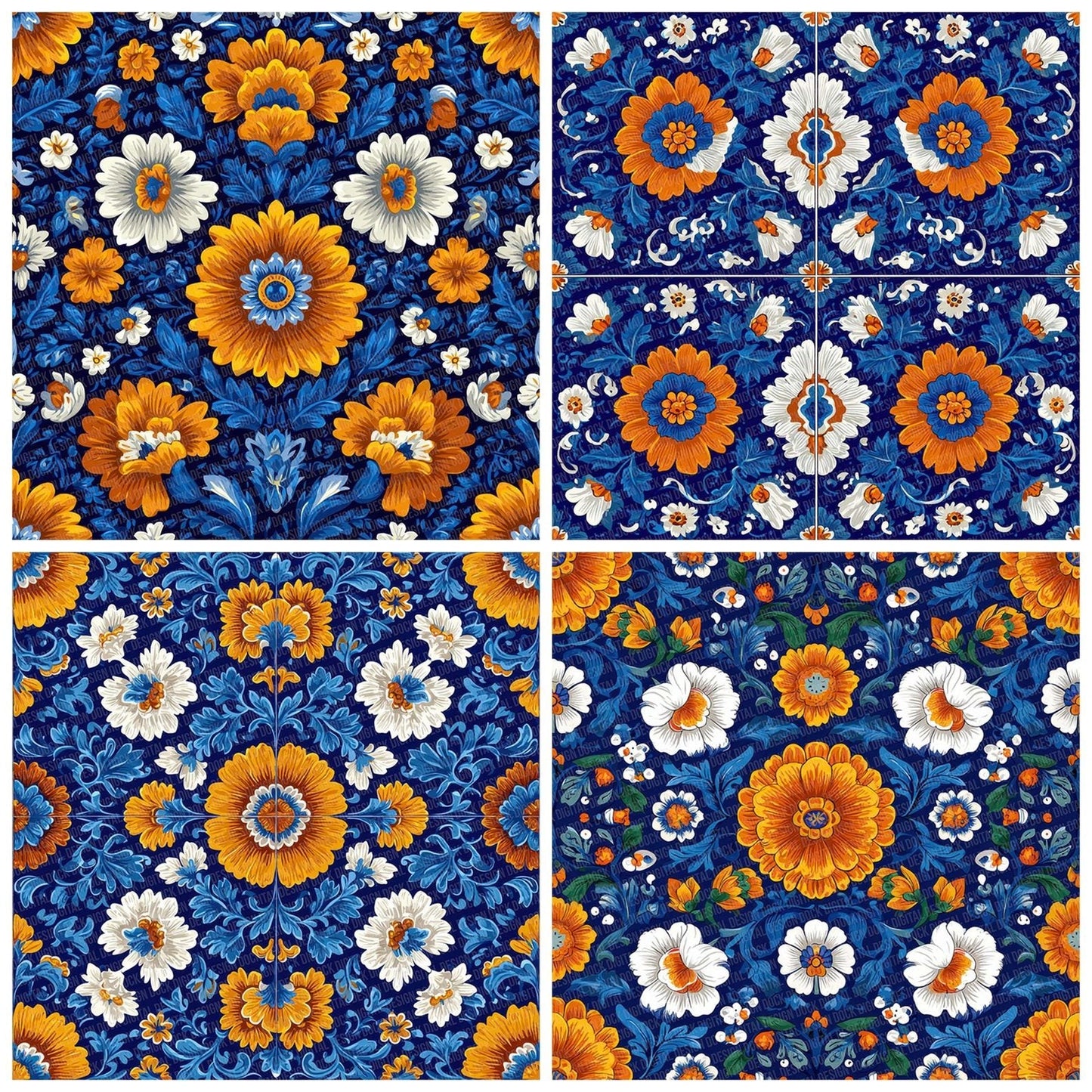 Talavera Floral Tile Digital Paper Pack (DDD003936)