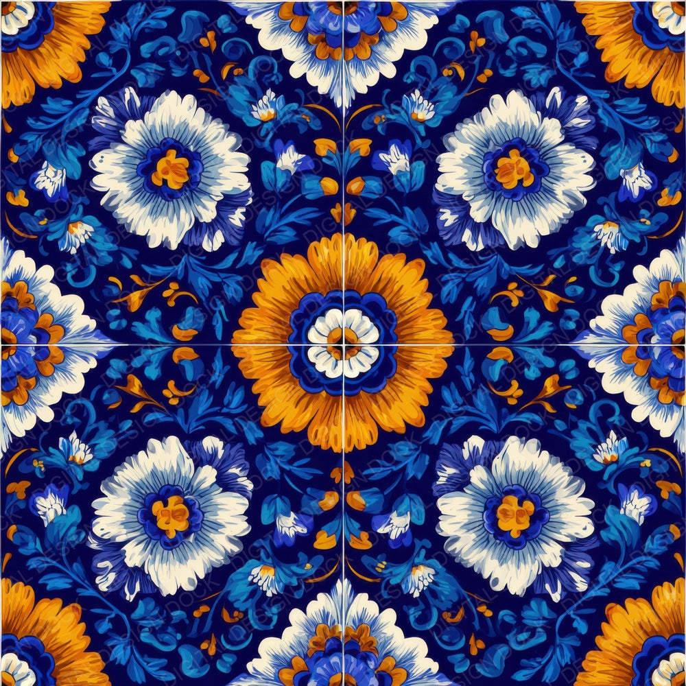 Talavera Floral Tile Digital Paper Pack (DDD003936)