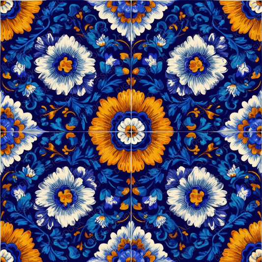 Talavera Floral Tile Digital Paper Pack (DDD003936)