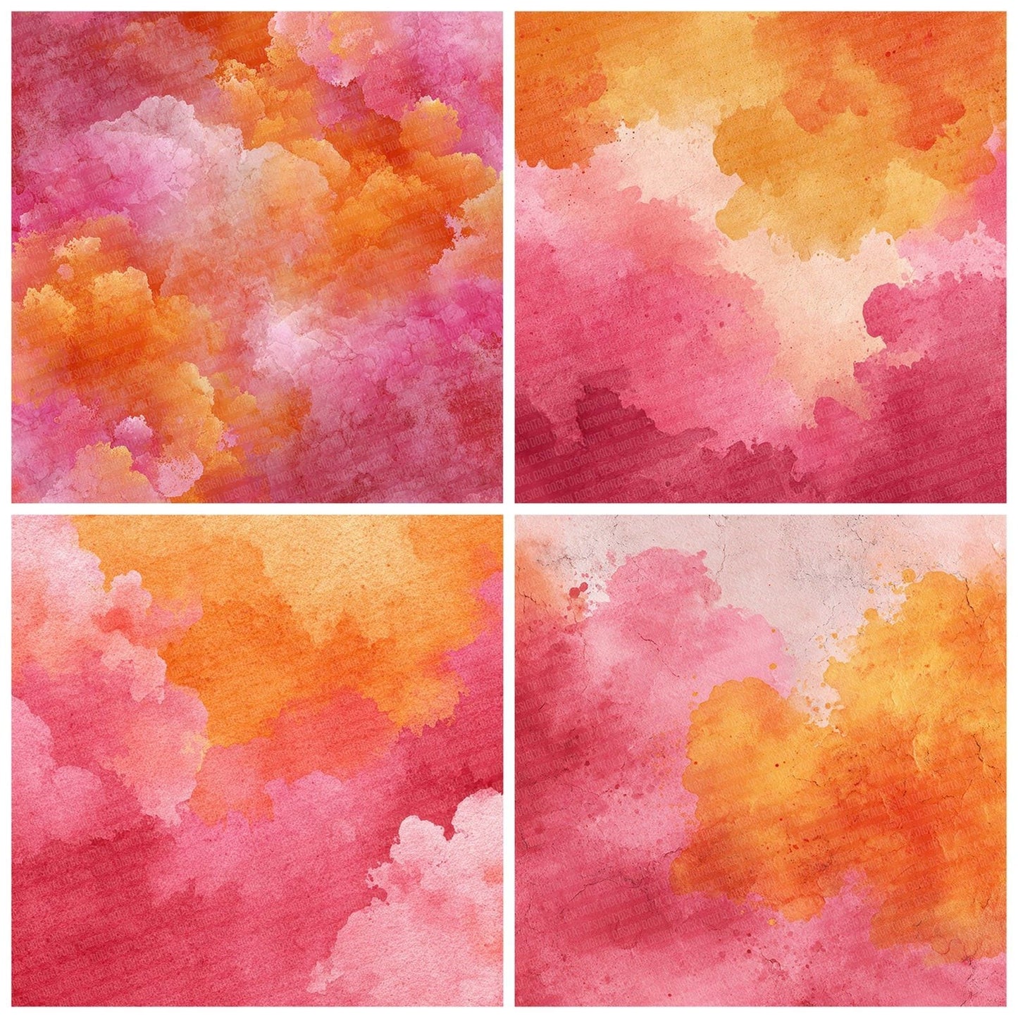 Tangerine Sorbet Splash Digital Paper Pack (DDD003940)