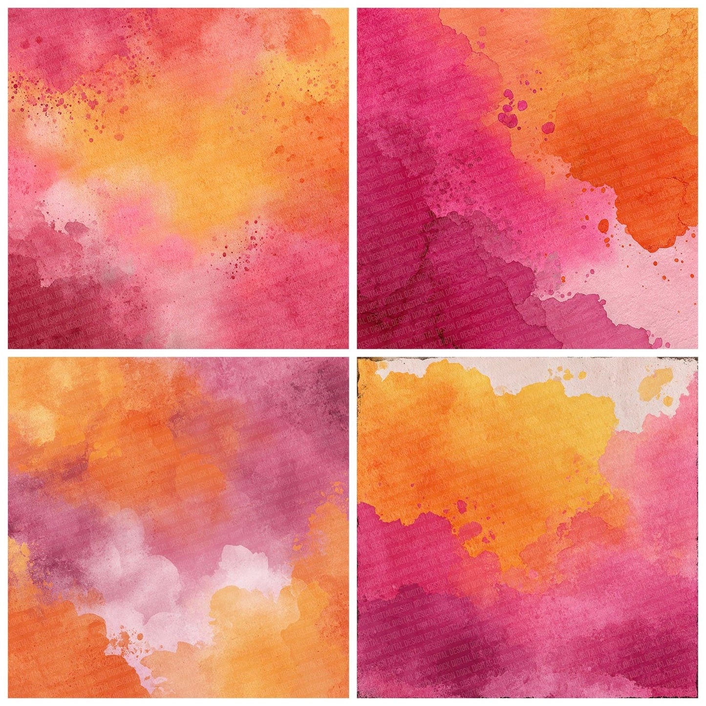 Tangerine Sorbet Splash Digital Paper Pack (DDD003940)