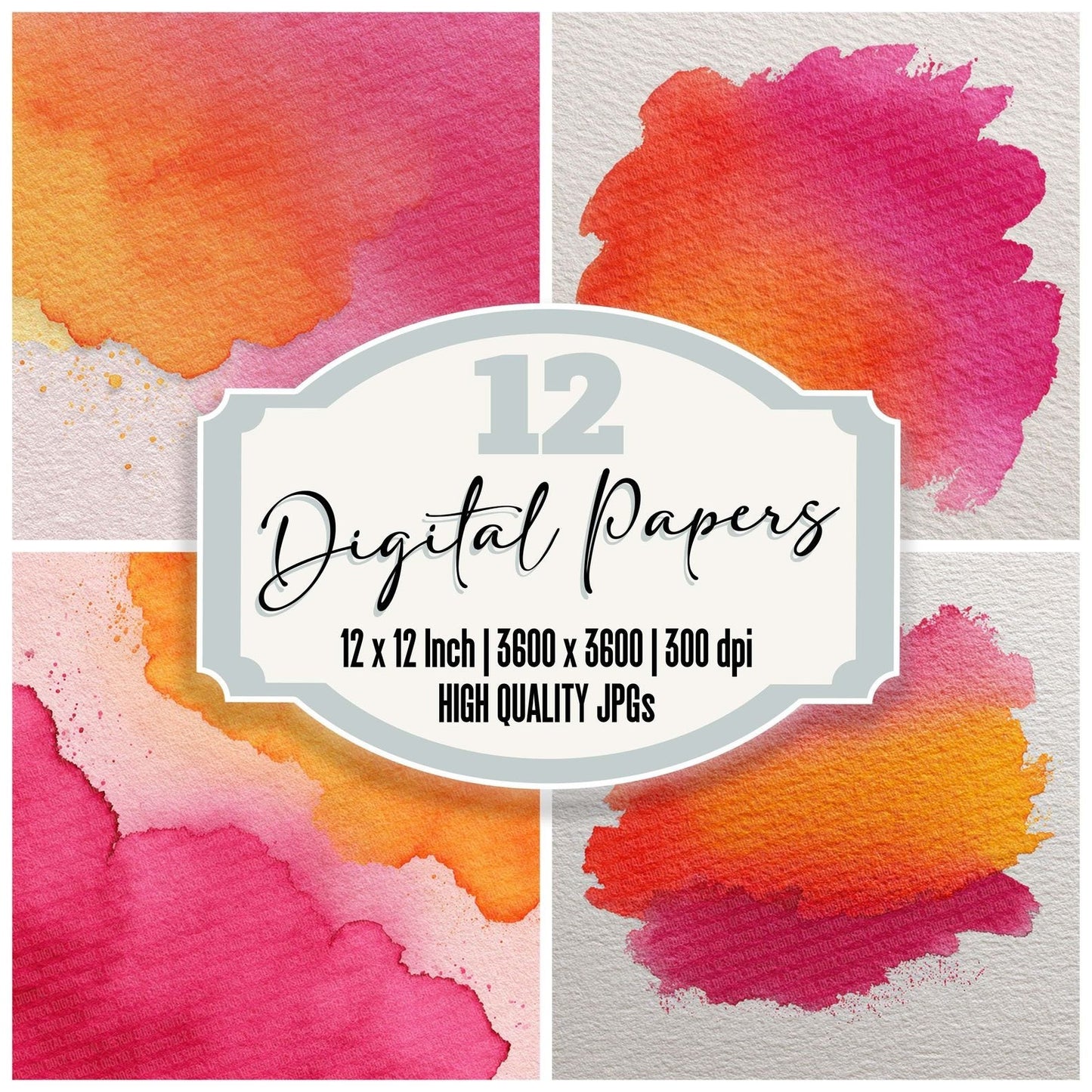 Tangerine Sunset Glow Digital Paper Pack (DDD003941)