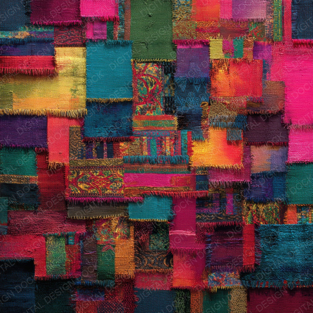 Tapestry Patch Seam Tropical Fray Digital Paper Pack (DDD003942)