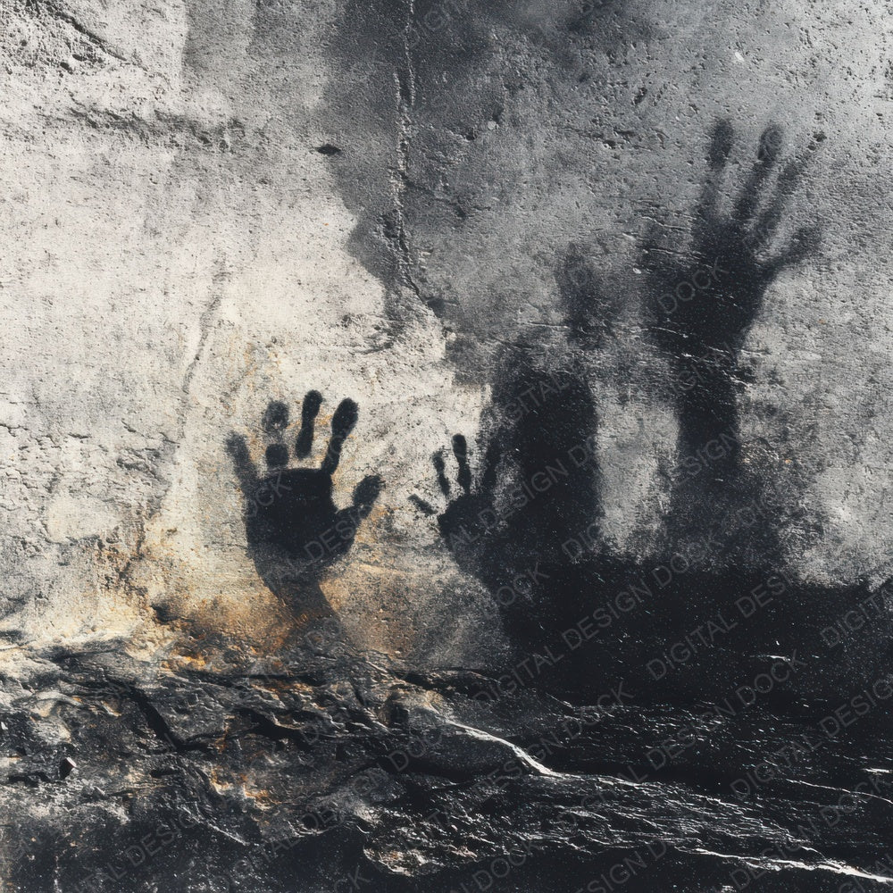 Tar Handprint Grunge Digital Paper Pack (DDD003943)
