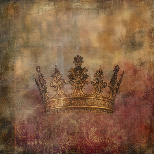 Tarnished Royal Crown Background Digital Paper Pack (DDD003945)