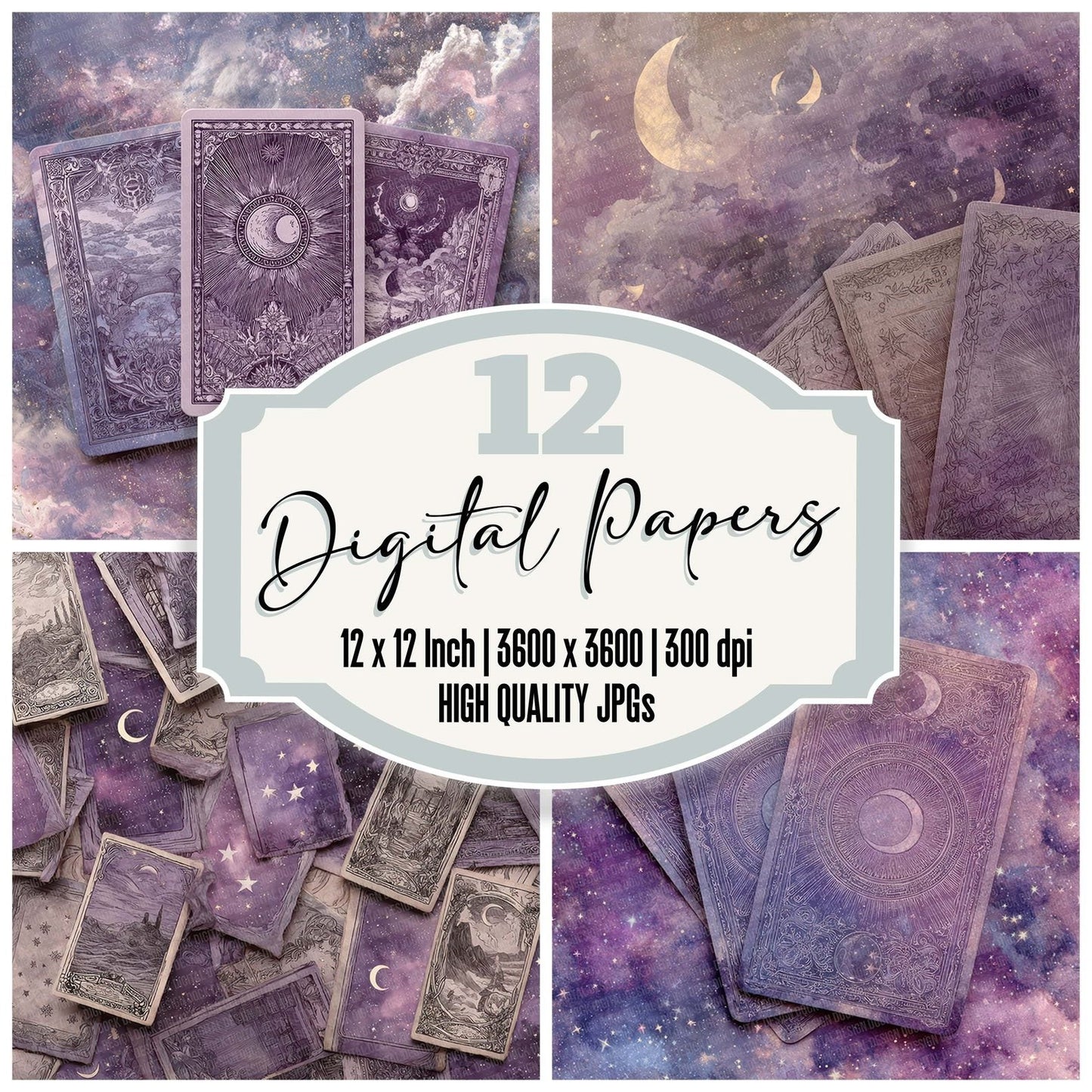 Tarot Star Moon Digital Paper Pack (DDD007736)