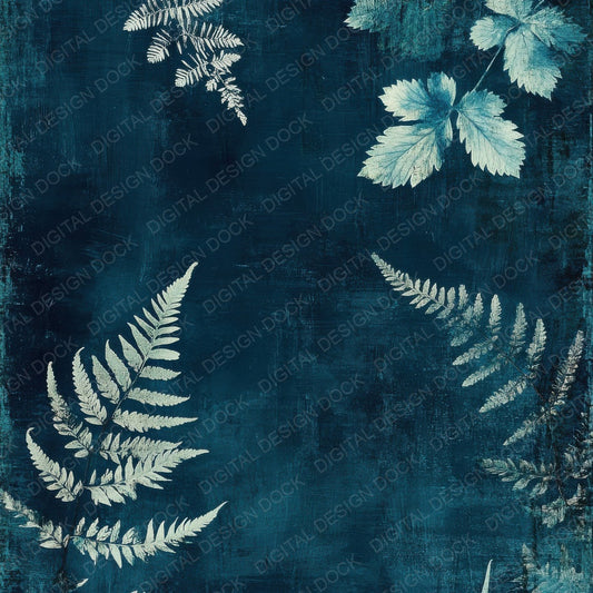 Teal Ghost Leaves Digital Paper Pack (DDD003960)