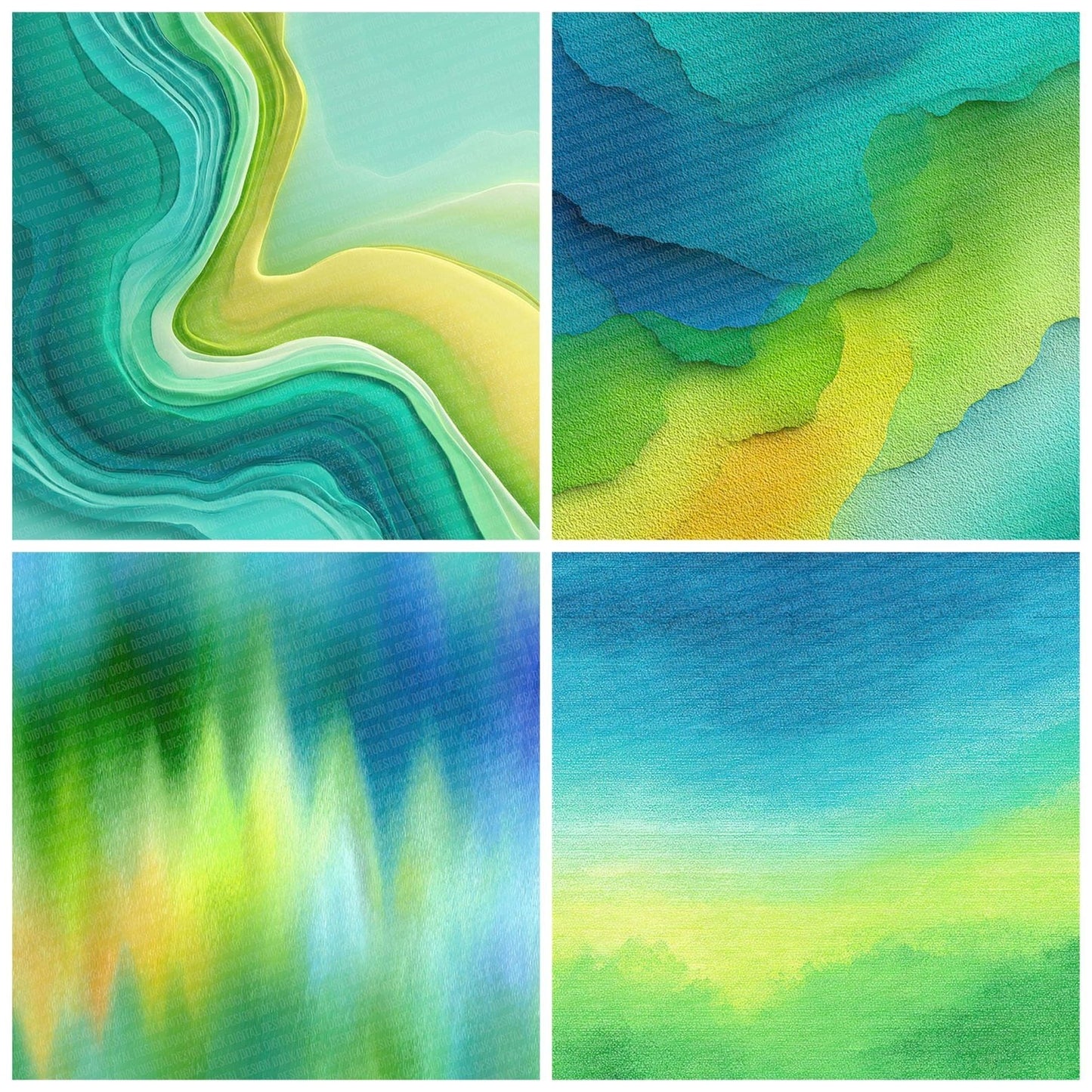 Teal Lime Burst Digital Paper Pack (DDD003963)