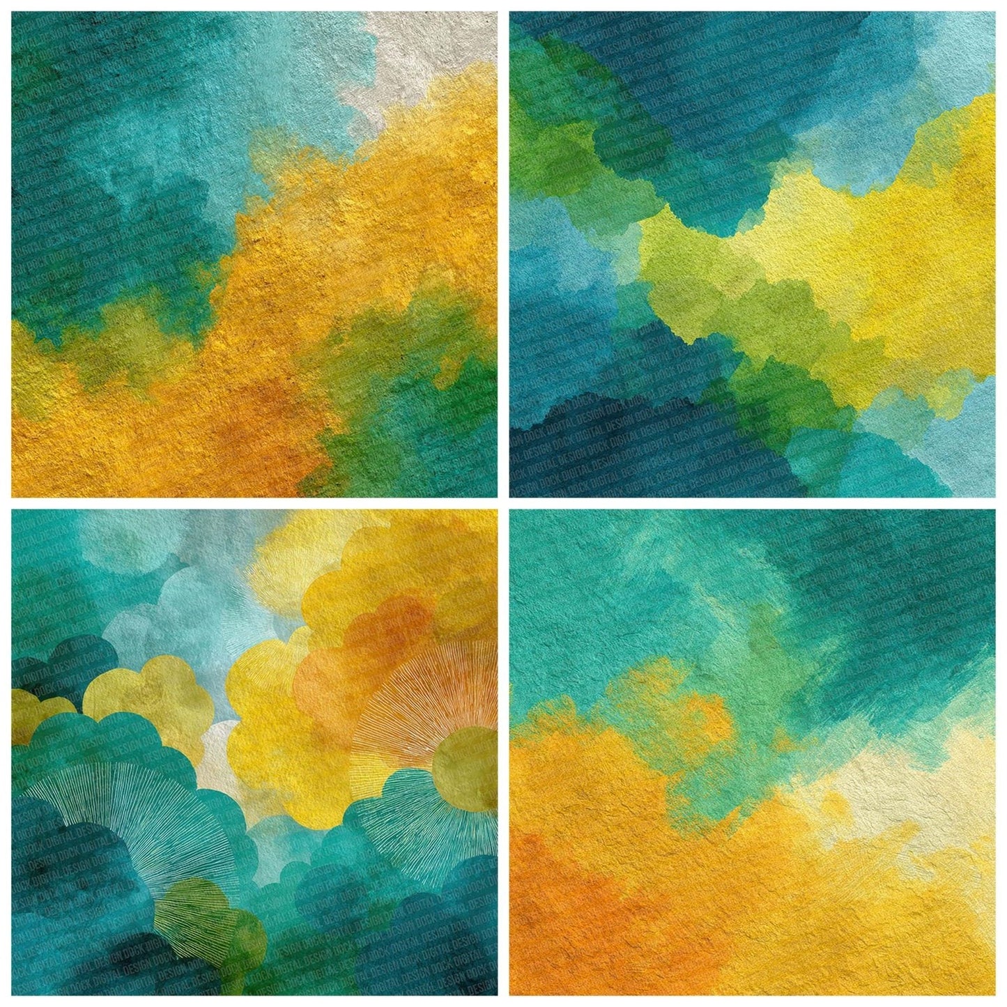 Teal Pineapple Heat Digital Paper Pack (DDD003964)