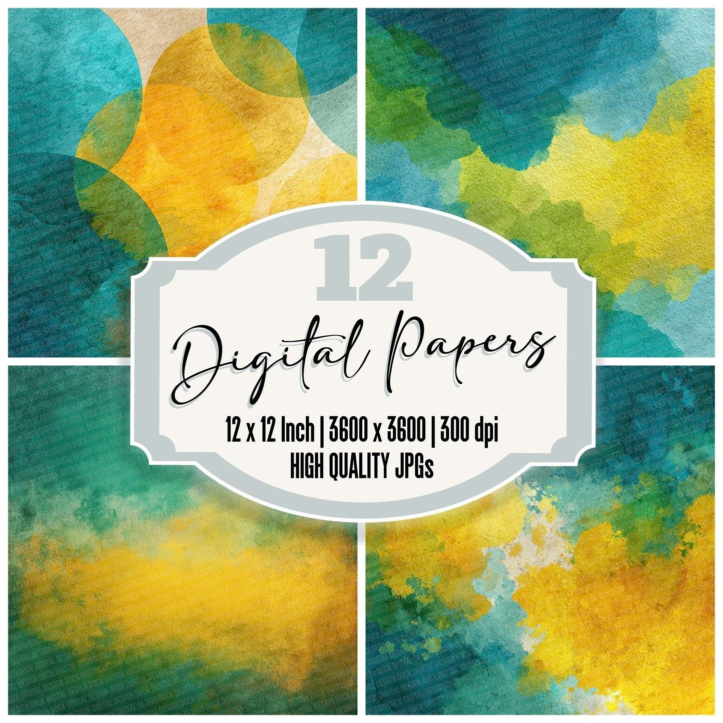 Teal Pineapple Heat Digital Paper Pack (DDD003964)