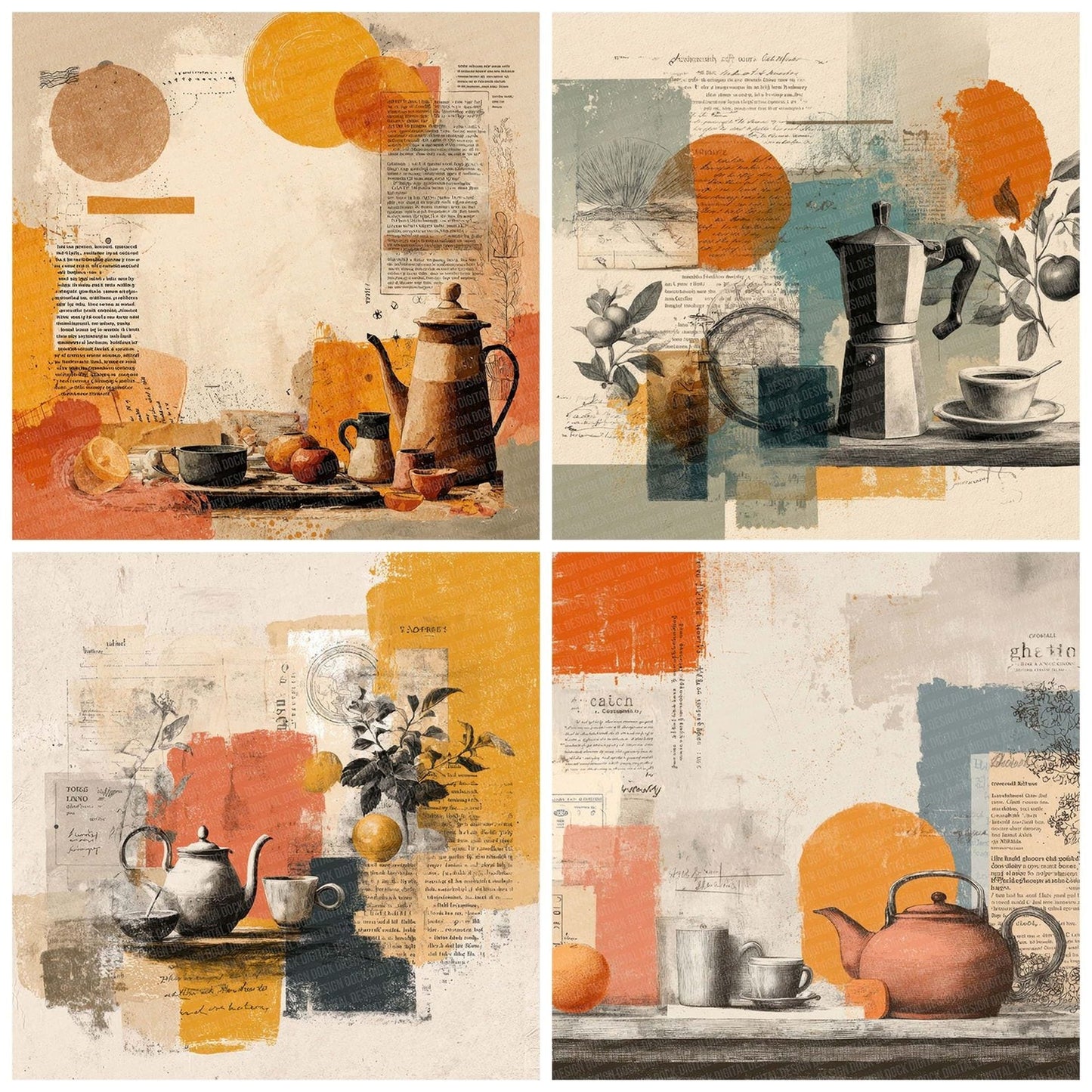 Teapot Stellar Notes Digital Paper Pack (DDD003968)
