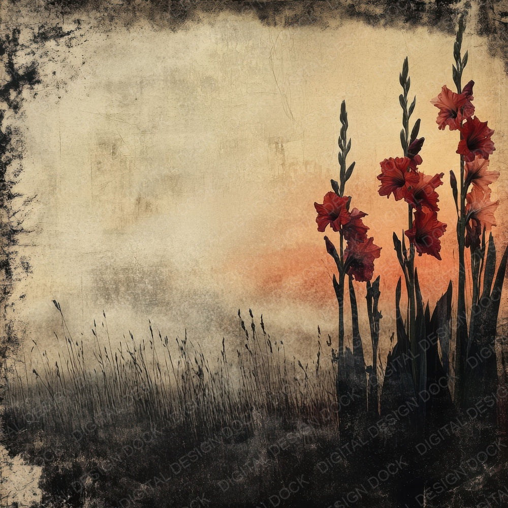Tenebrous Gladiolus Field Digital Paper Pack (DDD003974)