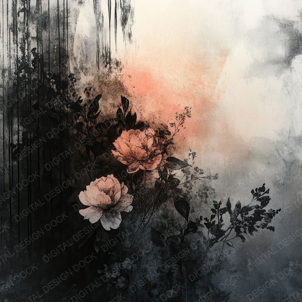 Tenebrous Peony Ink Digital Paper Pack (DDD003976)