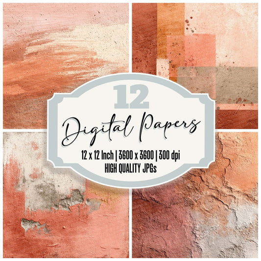 Terracotta Calm Blend Digital Paper Pack (DDD003978)