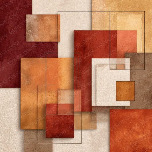 Terracotta Cream Blocks Digital Paper Pack (DDD003979)