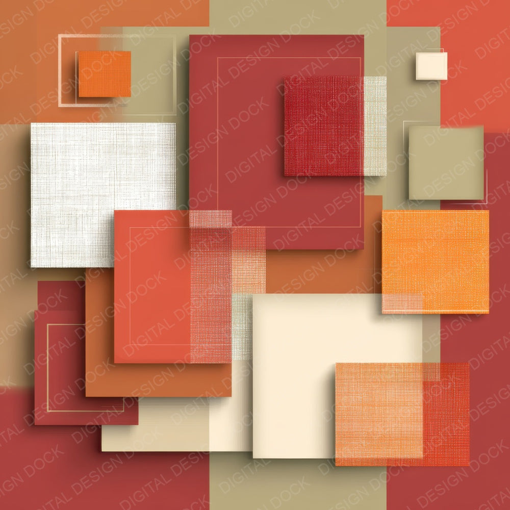 Terracotta Cream Blocks Digital Paper Pack (DDD003979)