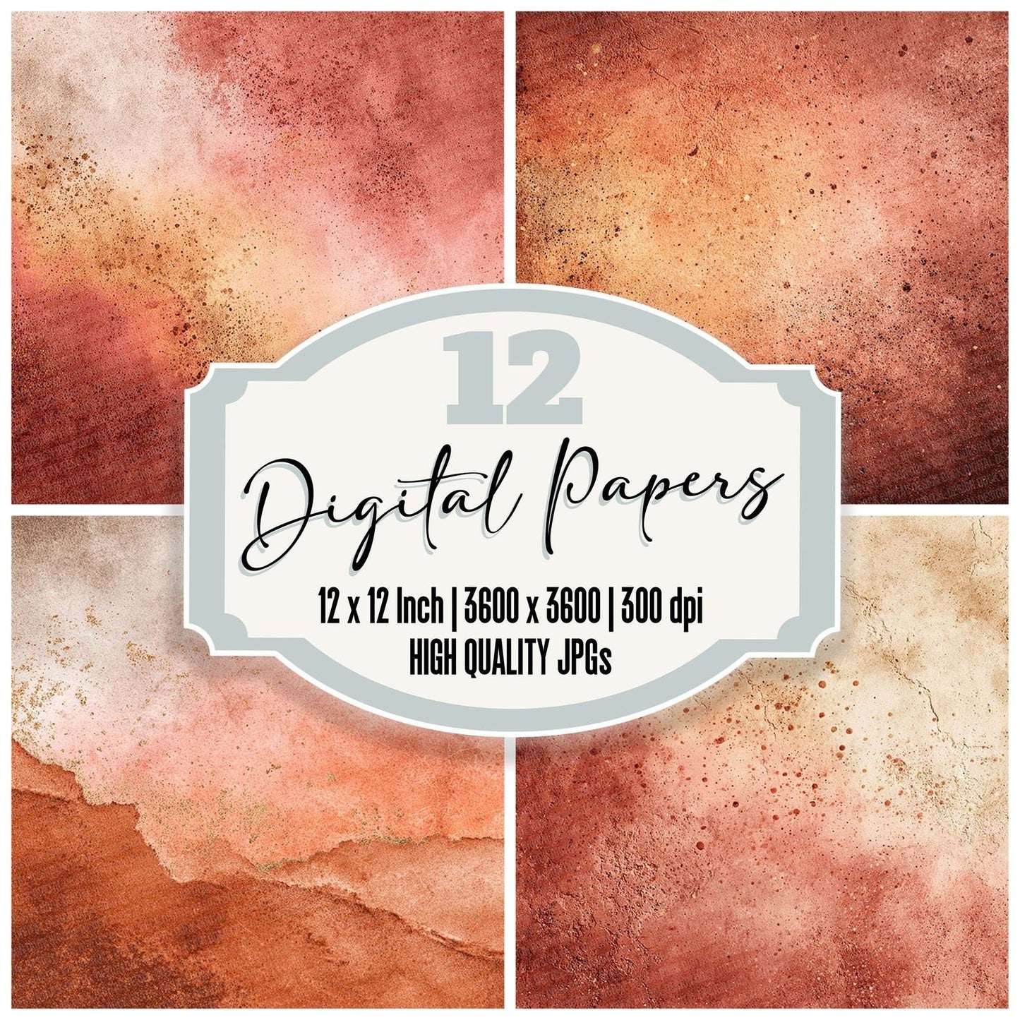 Terracotta Earth Abstract Digital Paper Pack (DDD003982)