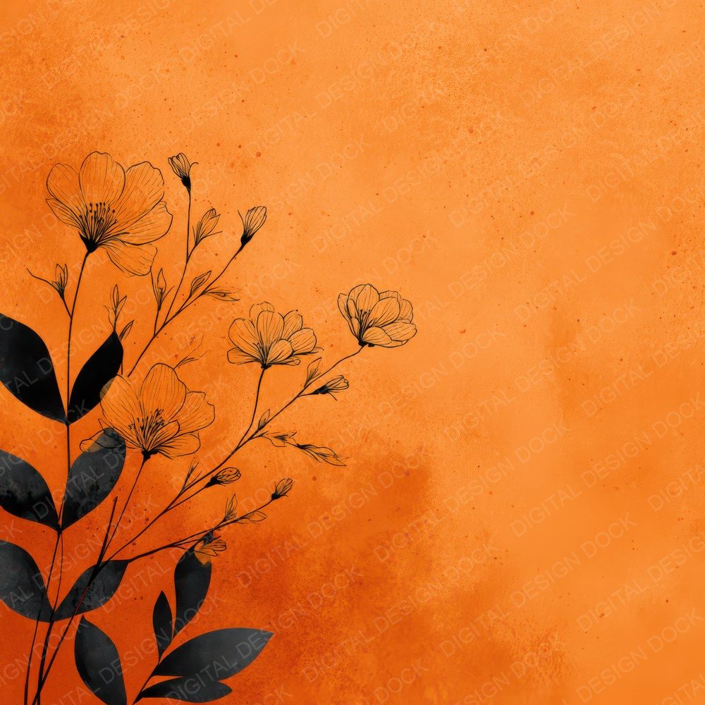 Terracotta Floral Block Background Digital Paper Pack (DDD007766)