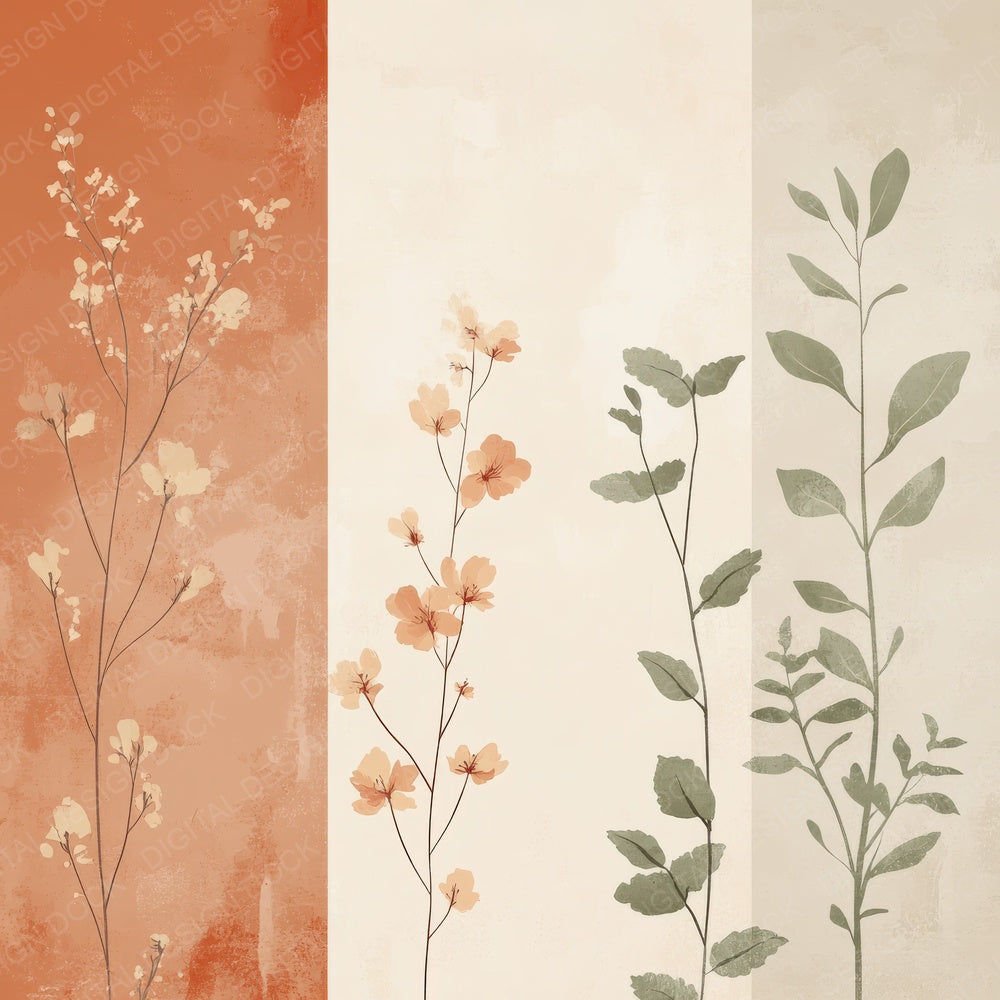 Terracotta Sage Bloom Digital Paper Pack (DDD003986)