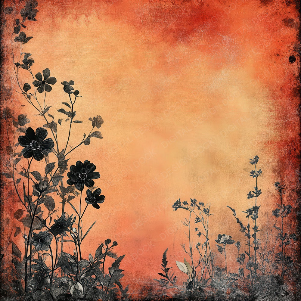 Terracotta Wildflower Script Digital Paper Pack (DDD003989)