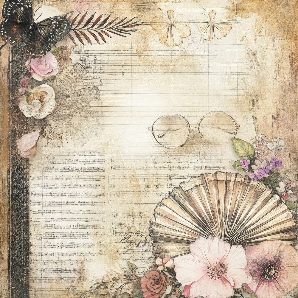 Theater Fan Collage Digital Paper Pack (DDD003996)