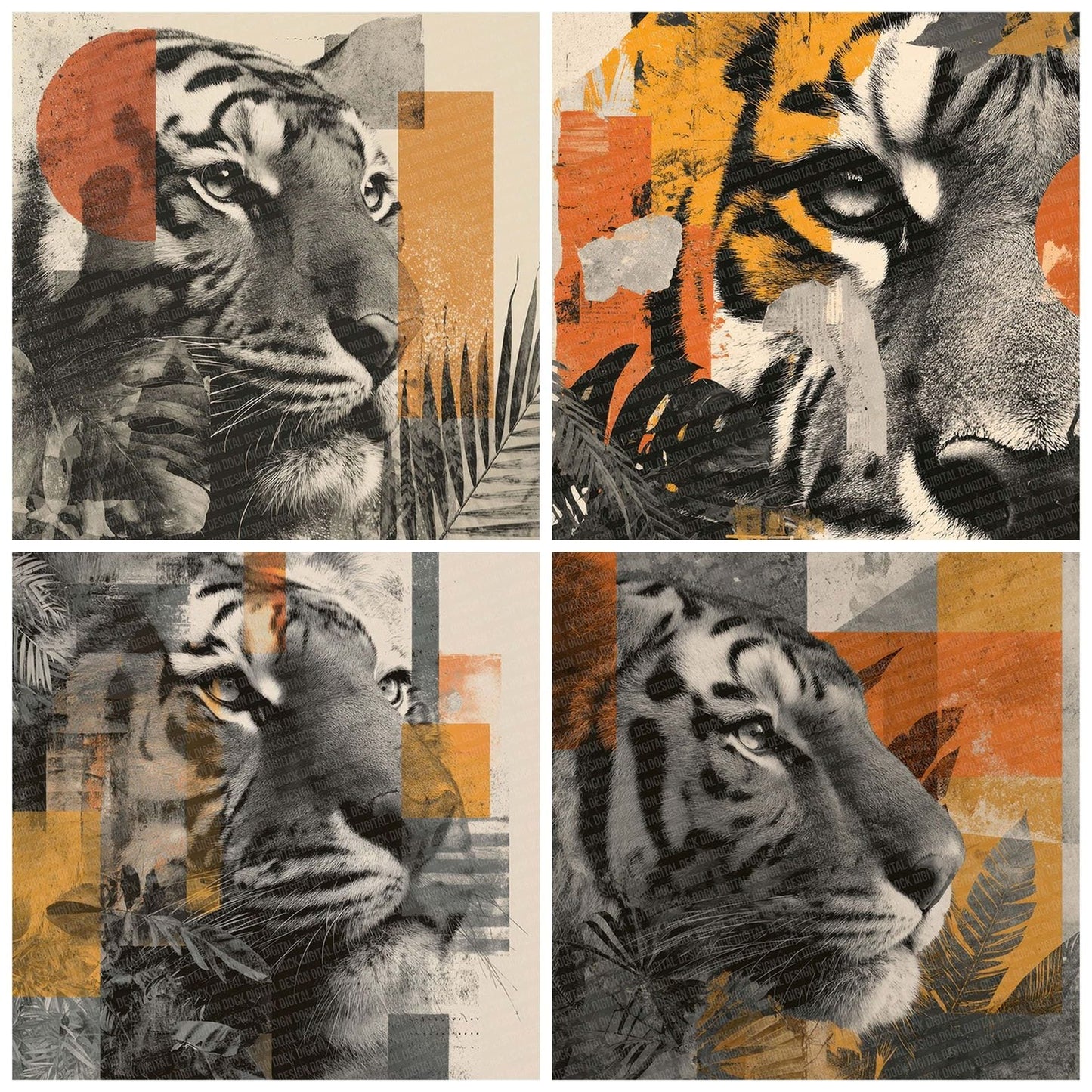 Tiger Jungle Moodboard Digital Paper Pack (DDD000038)