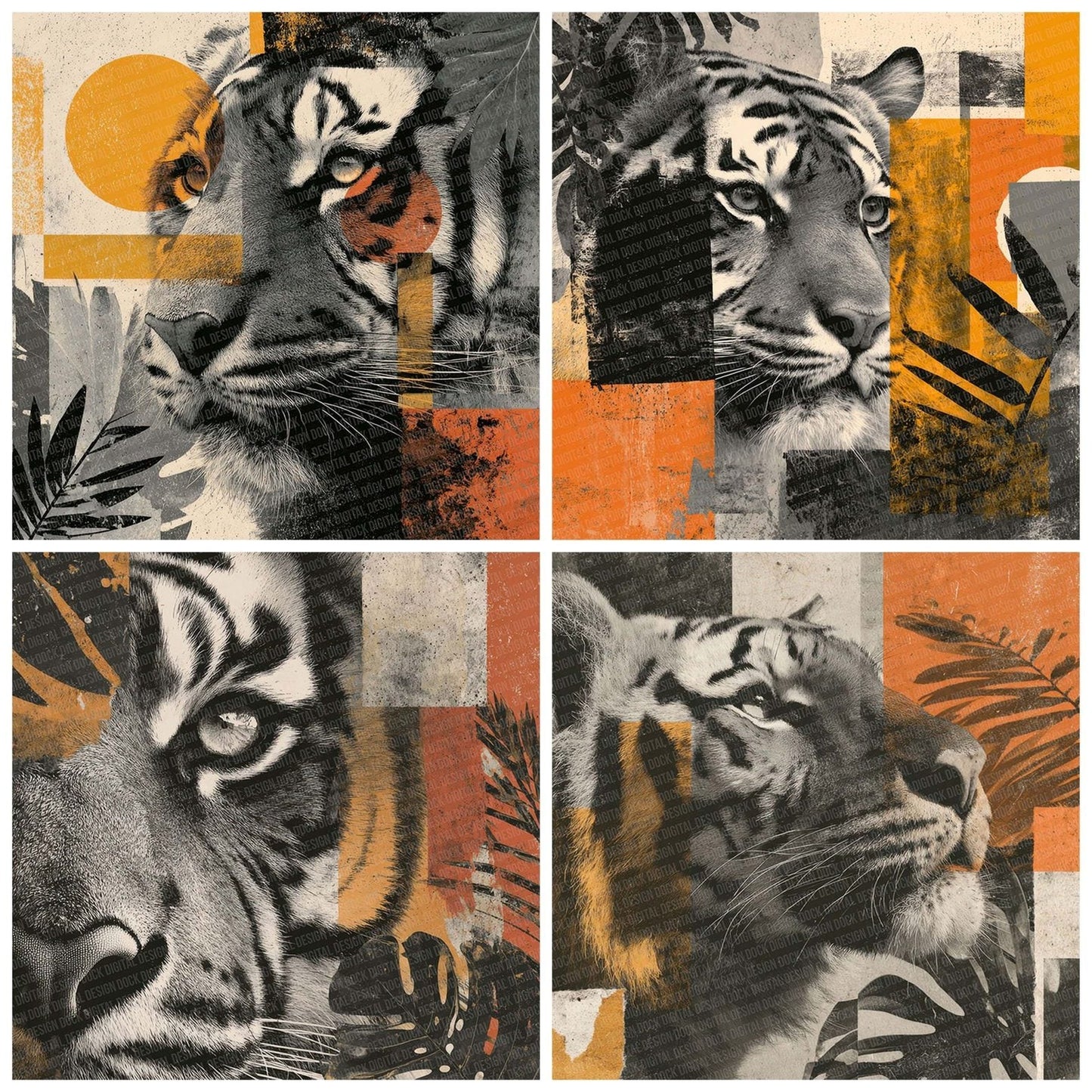 Tiger Jungle Moodboard Digital Paper Pack (DDD004012)