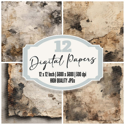 Torn Ink Vellum Digital Paper Pack (DDD004029)