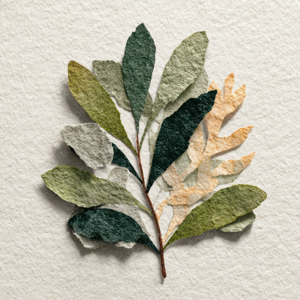 Torn Leaf Minimal Digital Paper Pack (DDD004031)