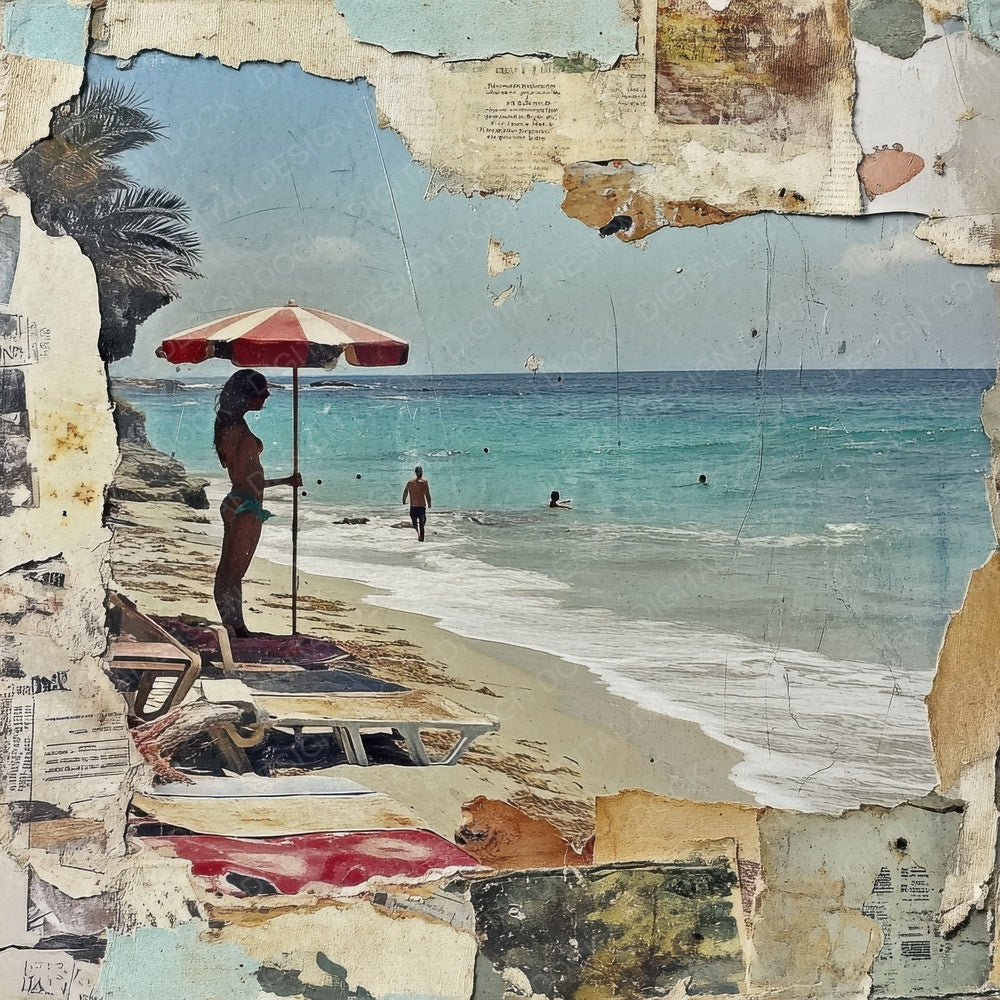 Torn Postcards Beach Digital Paper Pack (DDD004035)