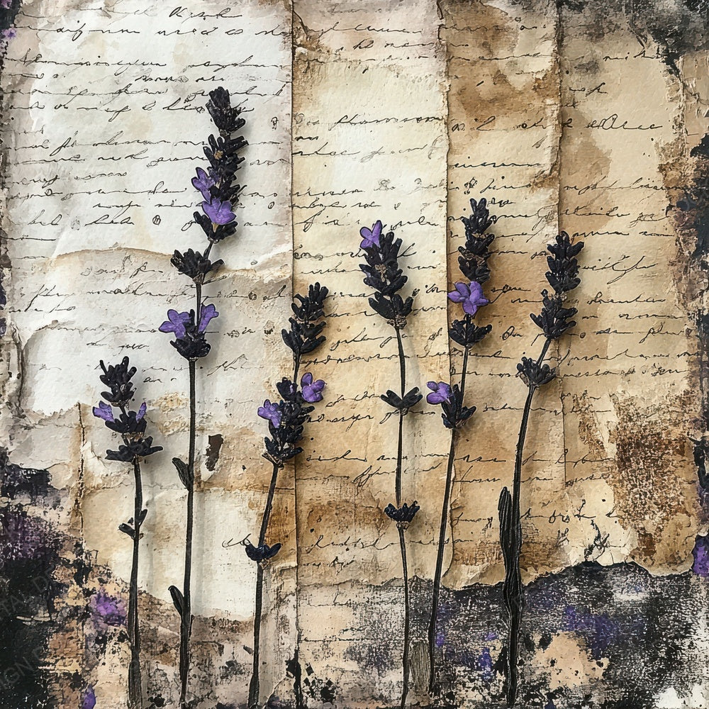 Torn Wildflower Script Digital Paper Pack (DDD004037)