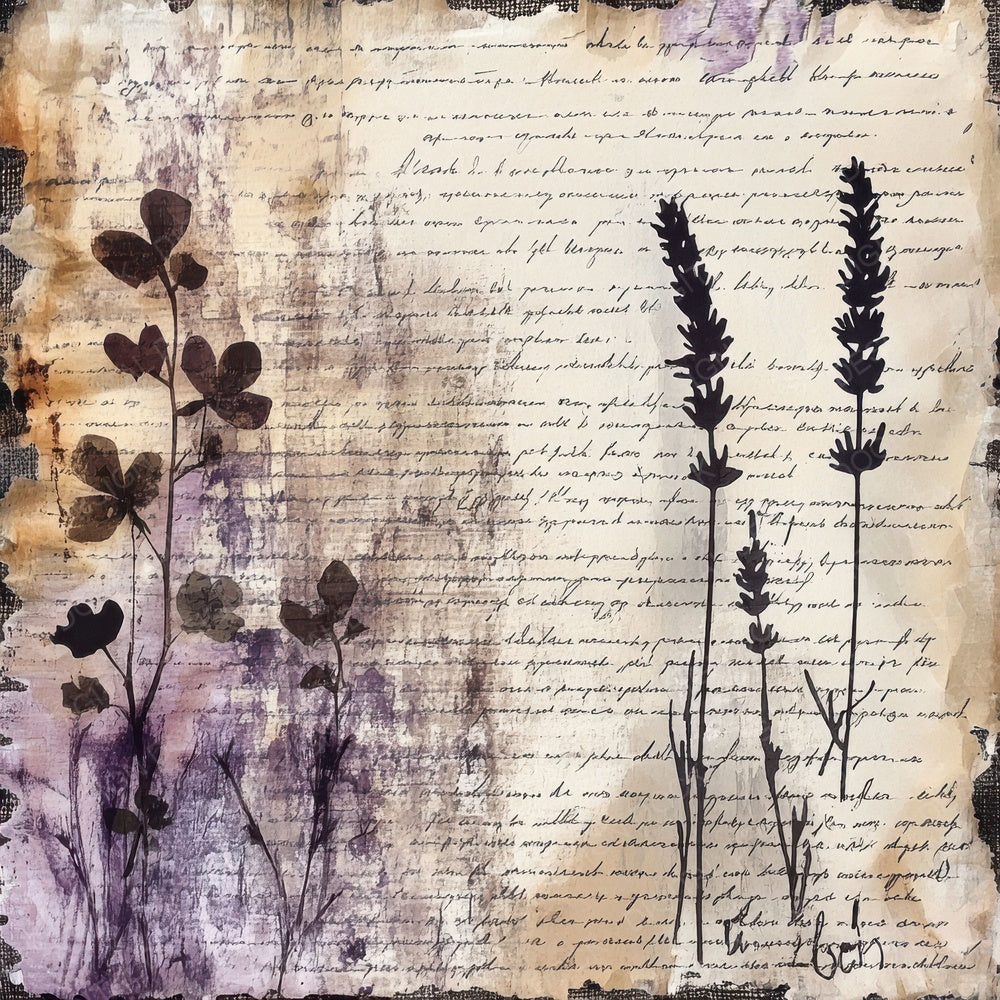 Torn Wildflower Script Digital Paper Pack (DDD004037)