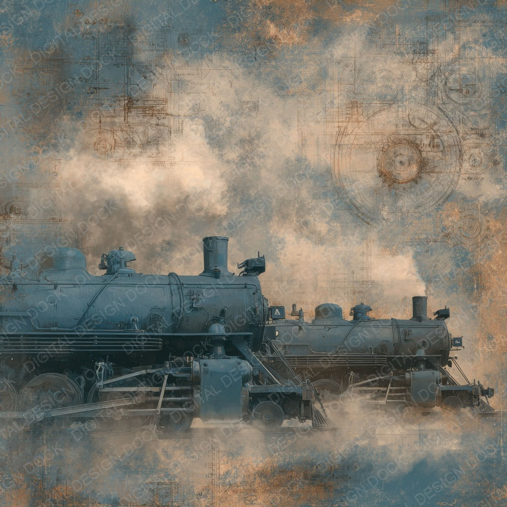 Train Engineer Notes Wash Digital Paper Pack (DDD004042)