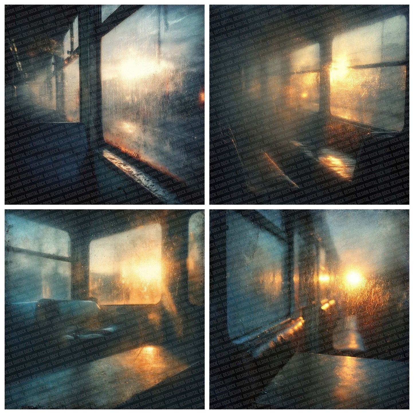Train Glass Sunblur Digital Paper Pack (DDD004043)