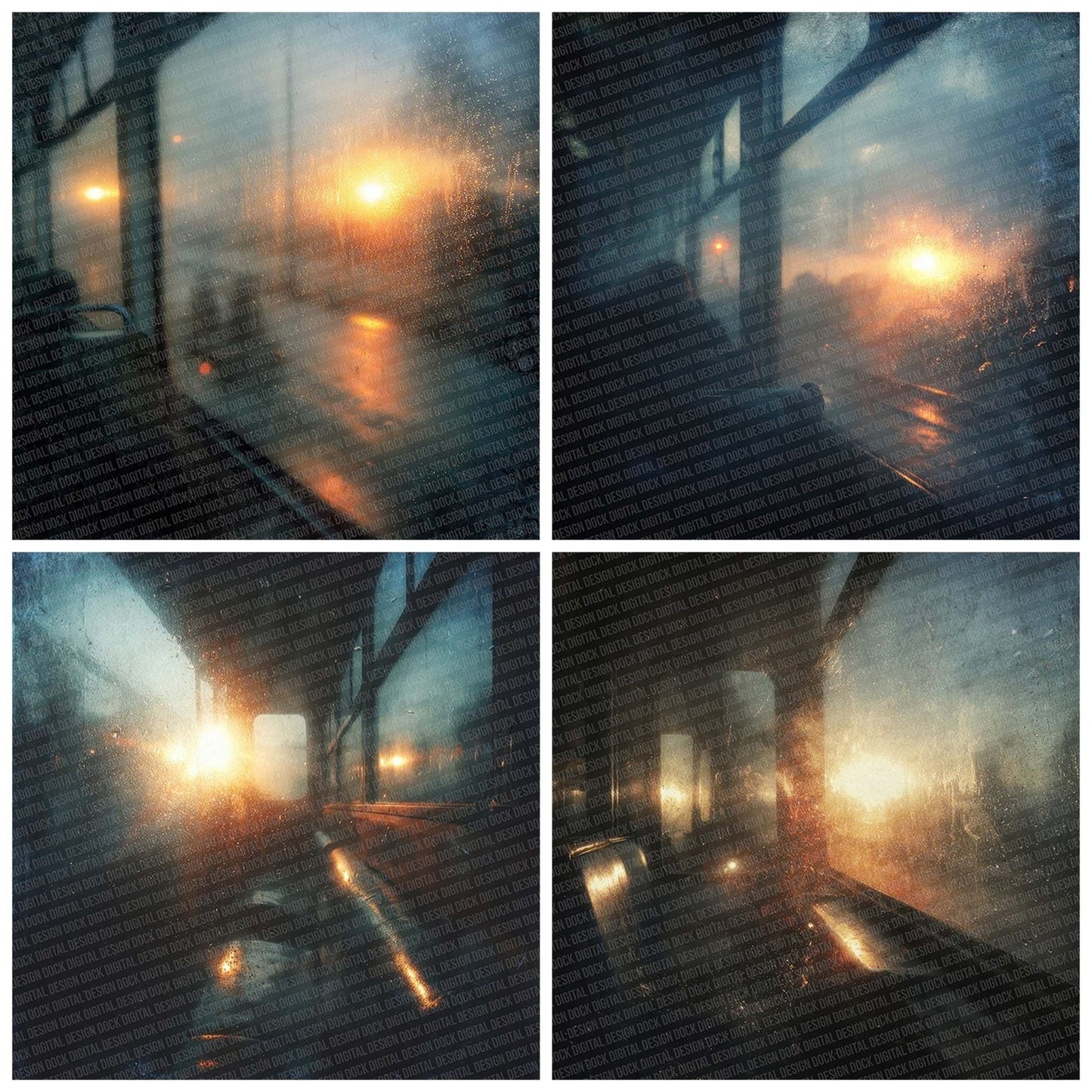 Train Glass Sunblur Digital Paper Pack (DDD004043)