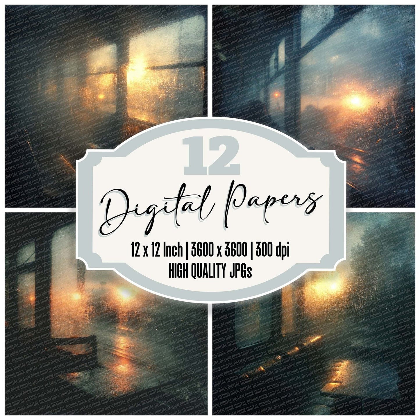Train Glass Sunblur Digital Paper Pack (DDD004043)