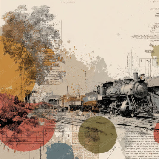 Train Seed Botanical Digital Paper Pack (DDD004044)
