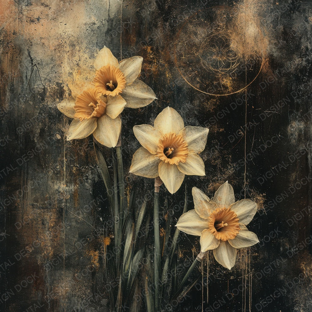 Transmuted Daffodil Metal Digital Paper Pack (DDD004048)