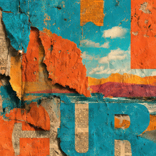 Travel Brochure Collage Digital Paper Pack (DDD008325)