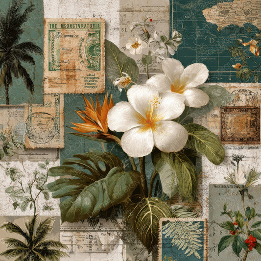 Travel Tag Bloom Trail Digital Paper Pack (DDD004054)