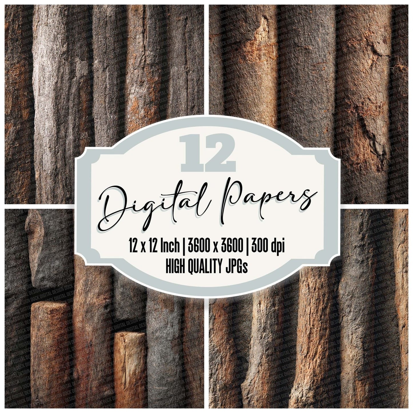Tree Bark Wall Digital Paper Pack (DDD004058)
