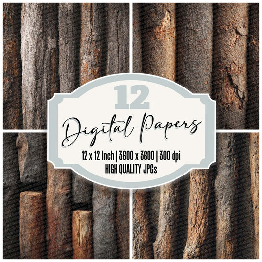 Tree Bark Wall Digital Paper Pack (DDD004058)
