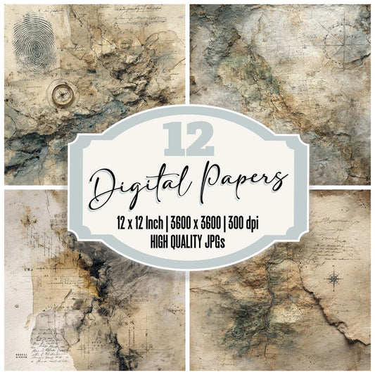 Trench Map Collage Digital Paper Pack (DDD004060)