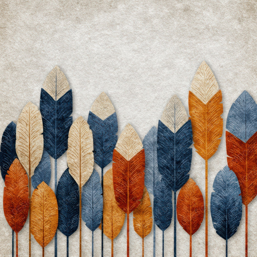 Tribal Arrow Feather Navy Rust Digital Paper Pack (DDD004062)