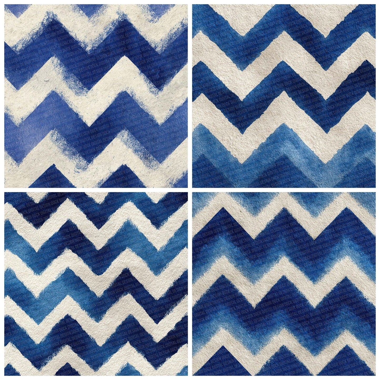 Tribal Chevron Indigo White Digital Paper Pack (DDD004064)