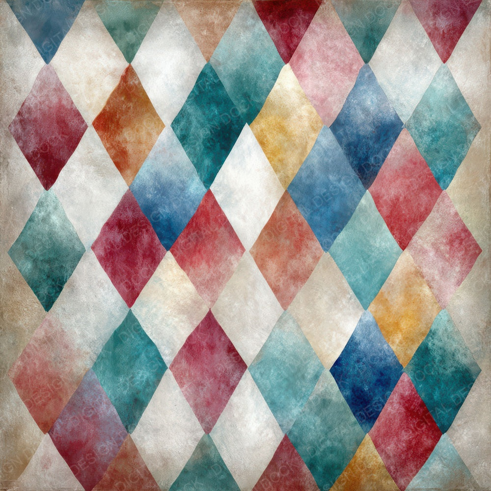Tribal Diamond Teal Crimson Digital Paper Pack (DDD004070)