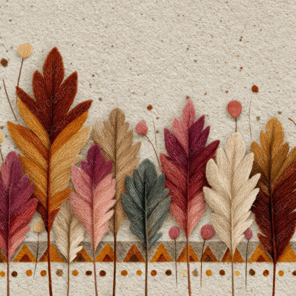 Tribal Feather Sienna Olive Digital Paper Pack (DDD004071)
