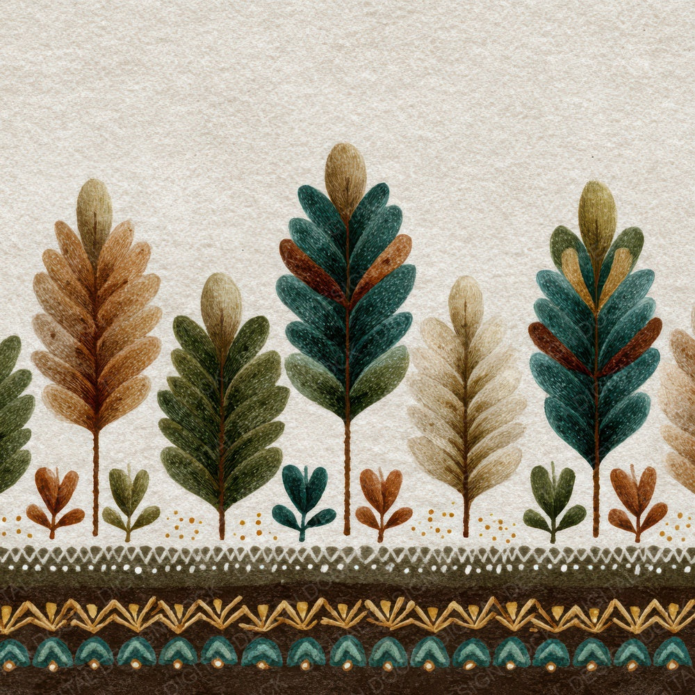 Tribal Feather Sienna Olive Digital Paper Pack (DDD004071)